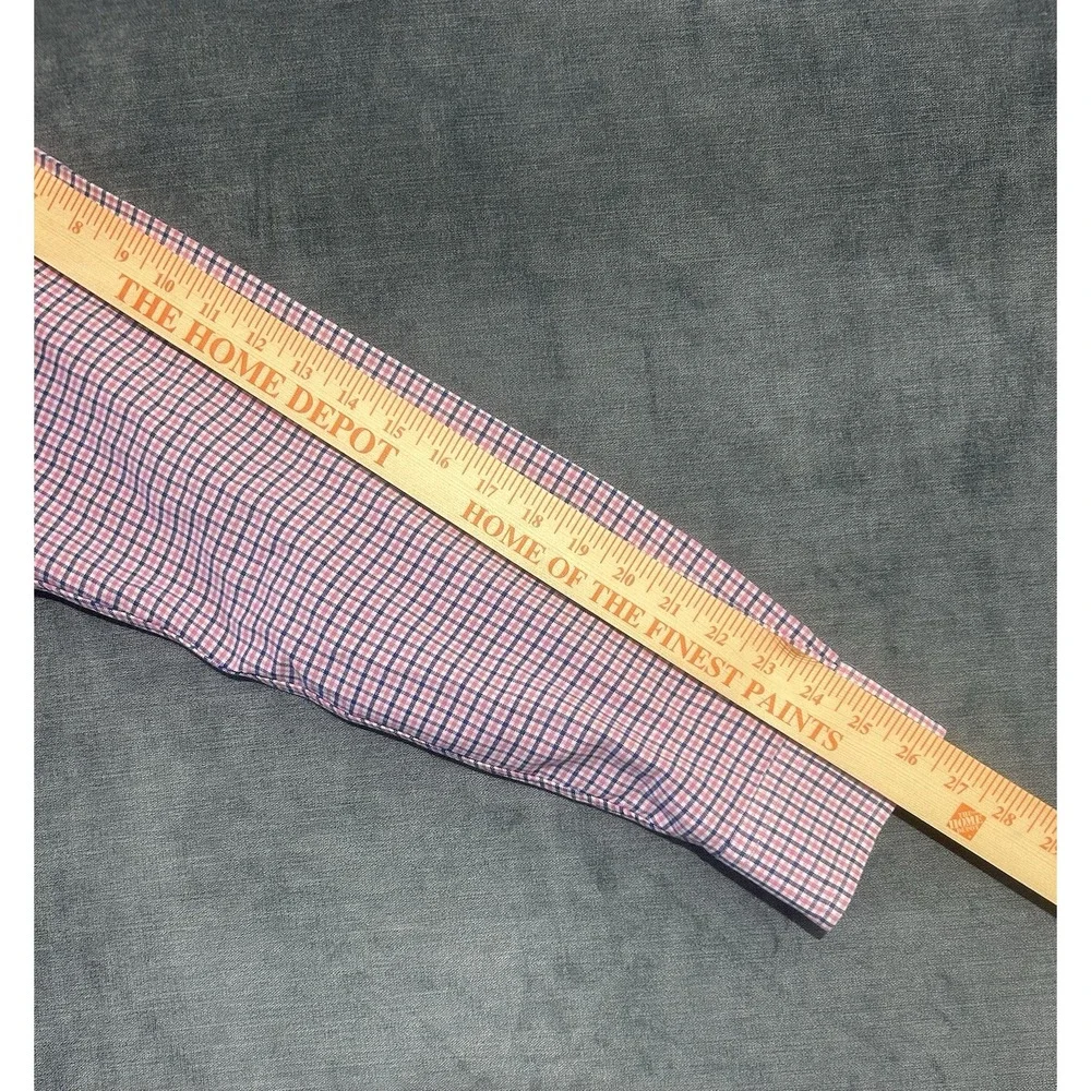 Ralph Lauren Men's Large Cotton L/S Button Down Shirt Navy Pink‎ White Plaid